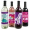 Big Dot of Happiness Roar Dinosaur Girl - Dino Mite T-Rex Party Decorations for Women and Men - Wine Bottle Label Stickers - Set of 4